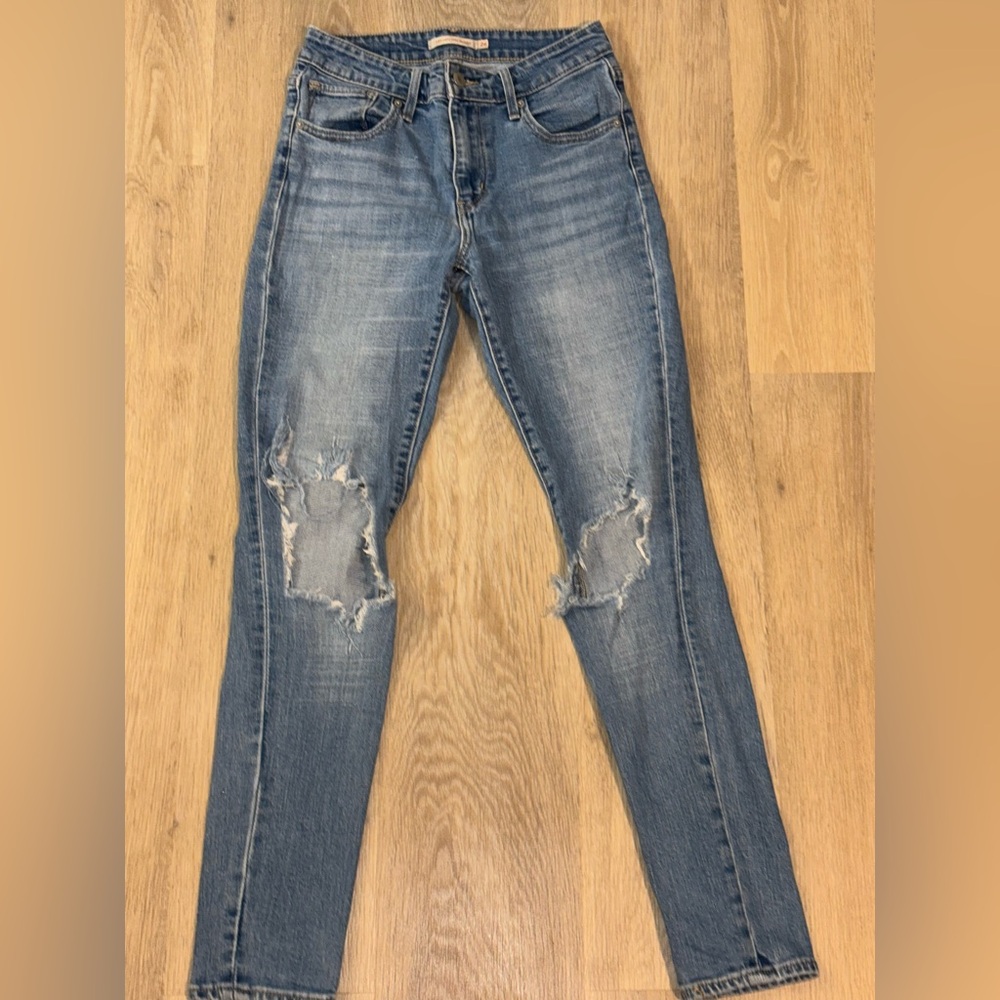 Levi's Light Blue Ripped Skinny Jeans